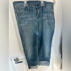 Citizens Of Humanity Blue Dani Cropped Straight Leg Jeans